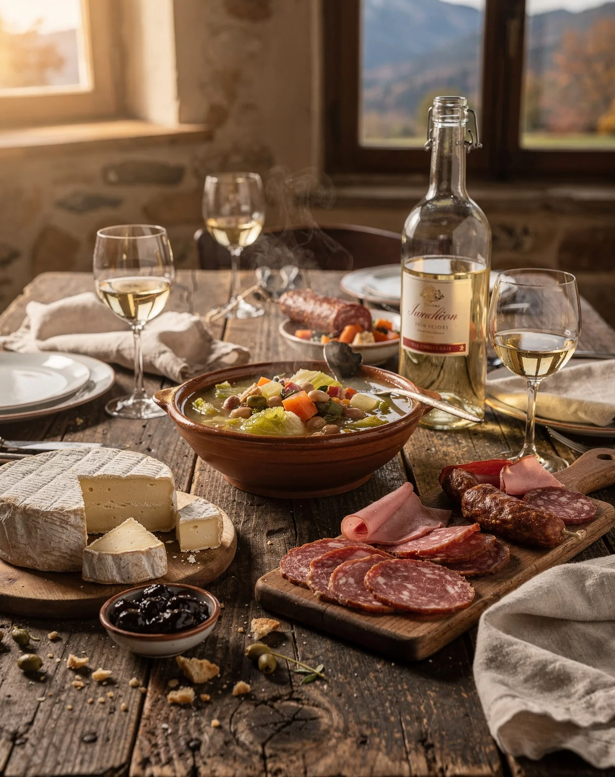 Table dressée dans une ferme du Béarn