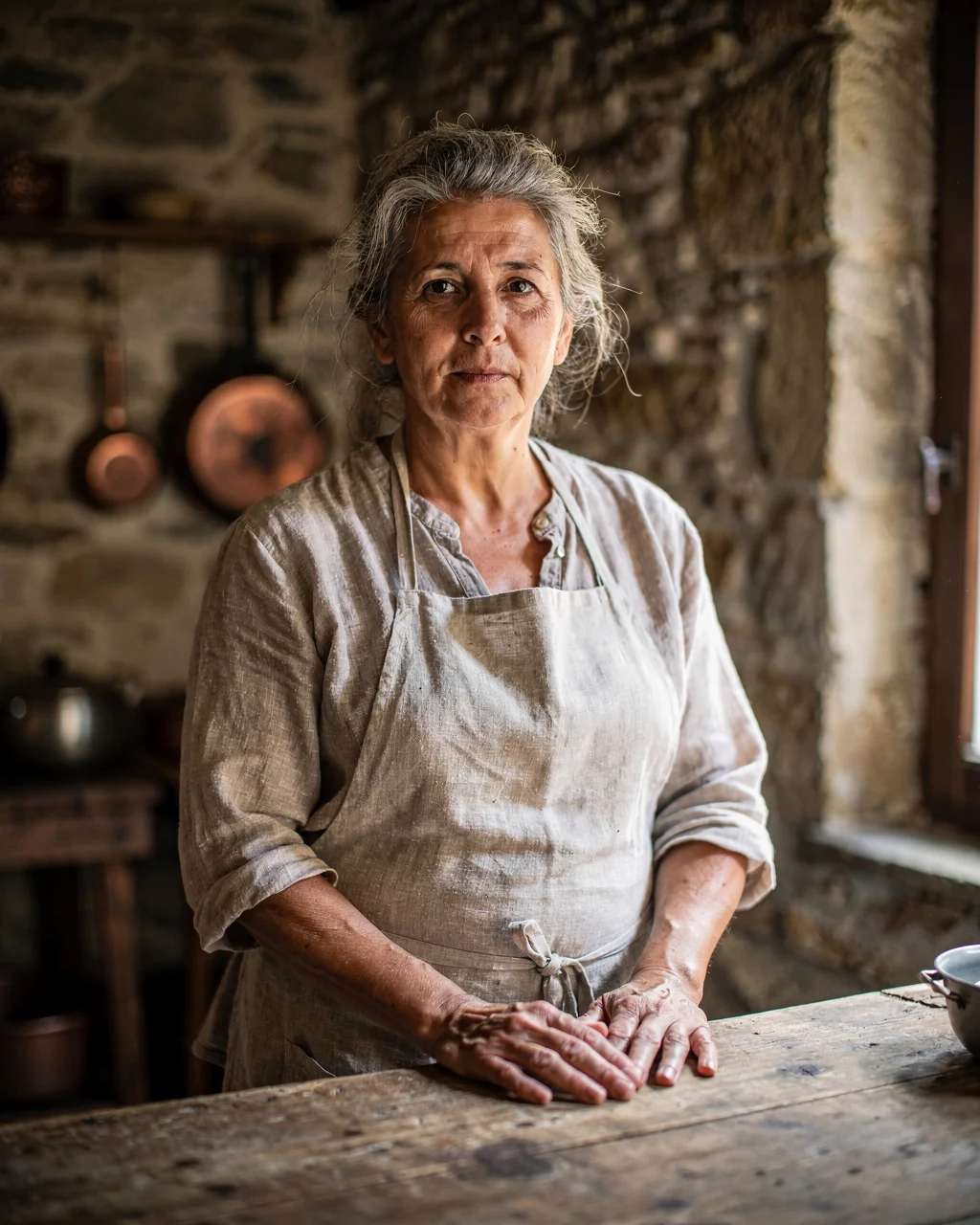 Une cuisinière dans une auberge des Pyrénées